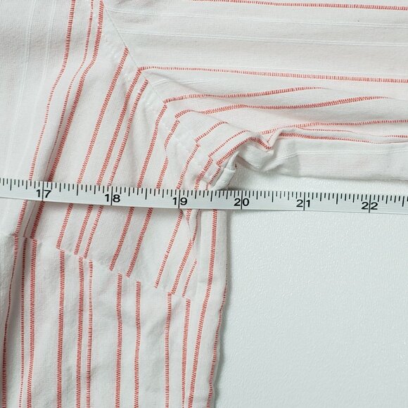 UNTUCKit Women Durfort Popover Tunic 100% Cotton White & Highlighter Pink Stripe - Picture 8 of 16